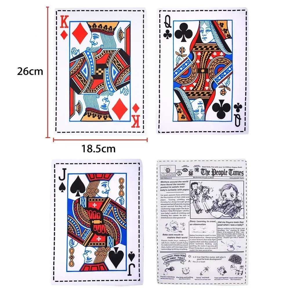 Tearproof Dog Sound Chew Toy Simulated Squeak Newspaper Playing Card K Q J Teeth Resistant Corgi Teddy Puppy Pet Interactive Toy