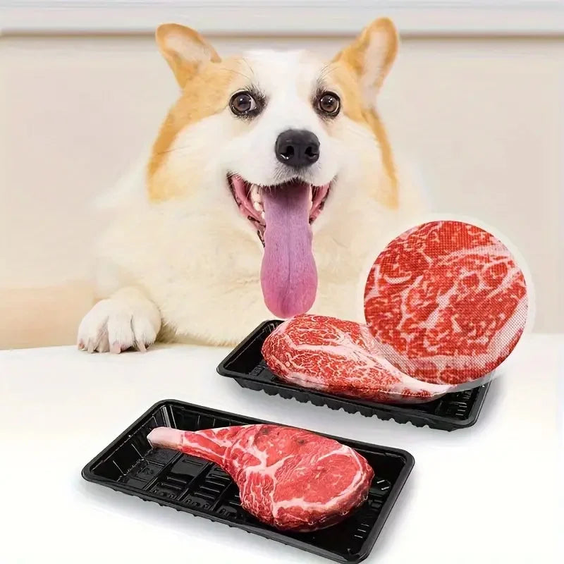 Simulation Squeaky Bone Dog Toy Steak Chew Resistant Soft Carrot Animal Pet Chew Toy for Puppy Training Clean Teeth