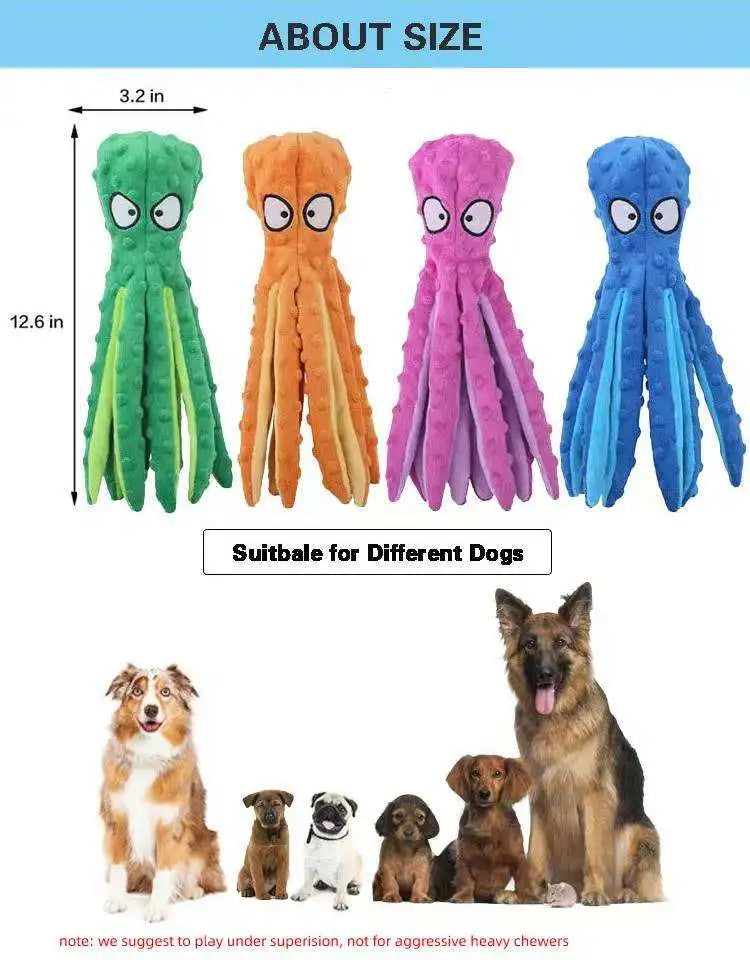 Pet Plush Dog Toy Voice Octopus Shell Puzzle Toy Bite Resistant Interactive Pet Dog Teeth Cleaning Chew Toy Pet Supplies