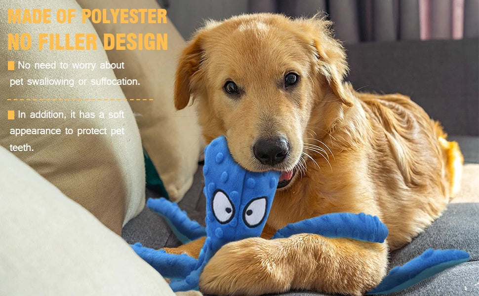 Pet Plush Dog Toy Voice Octopus Shell Puzzle Toy Bite Resistant Interactive Pet Dog Teeth Cleaning Chew Toy Pet Supplies