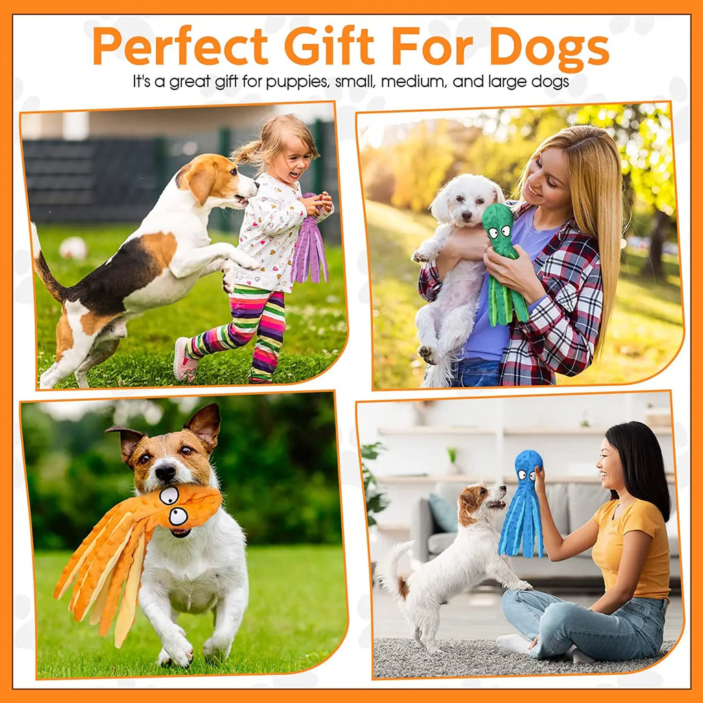 Pet Plush Dog Toy Voice Octopus Shell Puzzle Toy Bite Resistant Interactive Pet Dog Teeth Cleaning Chew Toy Pet Supplies
