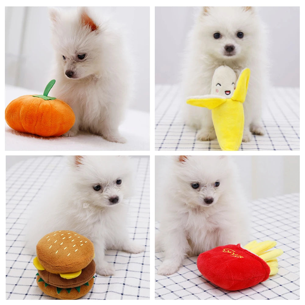 1Pc Pet Toys Fruit Animals Cartoon Dog Toy Stuffed Squeaking Cute Plush Puzzle for Dogs Cat Chew Squeaker Squeaky Toy