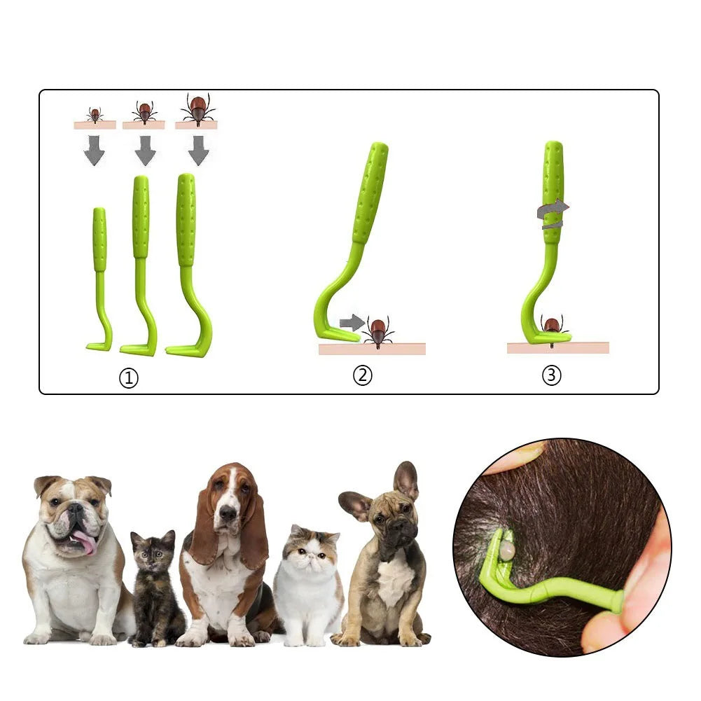 Flea Remover Hook Tick Remover Tweezer Tick Pull Pet Cat Dog Accessaries Tick Tool Pet Mites Flea Extractor Pet Supplies