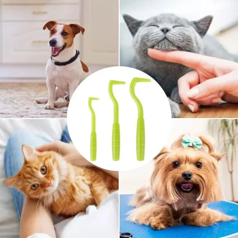Flea Remover Hook Tick Remover Tweezer Tick Pull Pet Cat Dog Accessaries Tick Tool Pet Mites Flea Extractor Pet Supplies