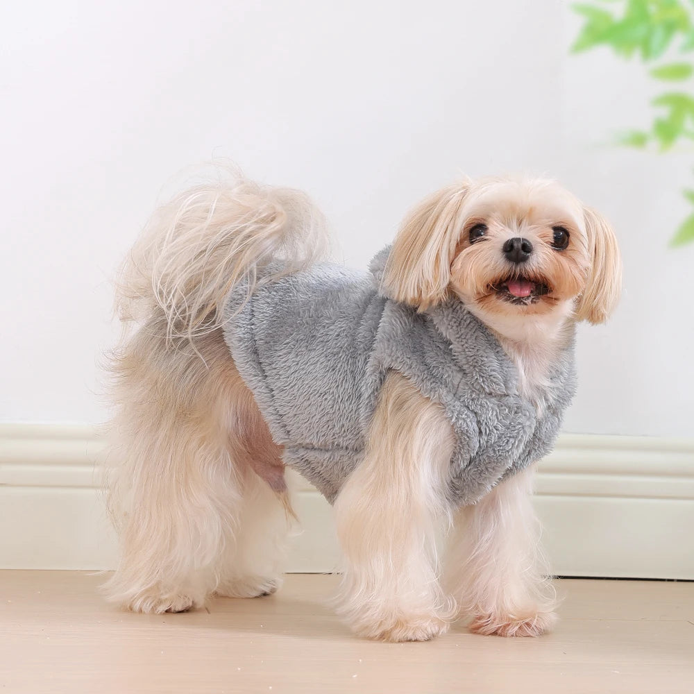 Winter Pet Puppy Hoodie Sweater For Small Medium Dogs Cats Warm Fleece Dog Clothes Coat Yorkshire Chihuahua Jacket Pug Costume