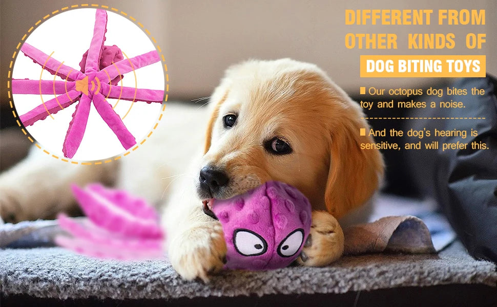 Pet Plush Dog Toy Voice Octopus Shell Puzzle Toy Bite Resistant Interactive Pet Dog Teeth Cleaning Chew Toy Pet Supplies