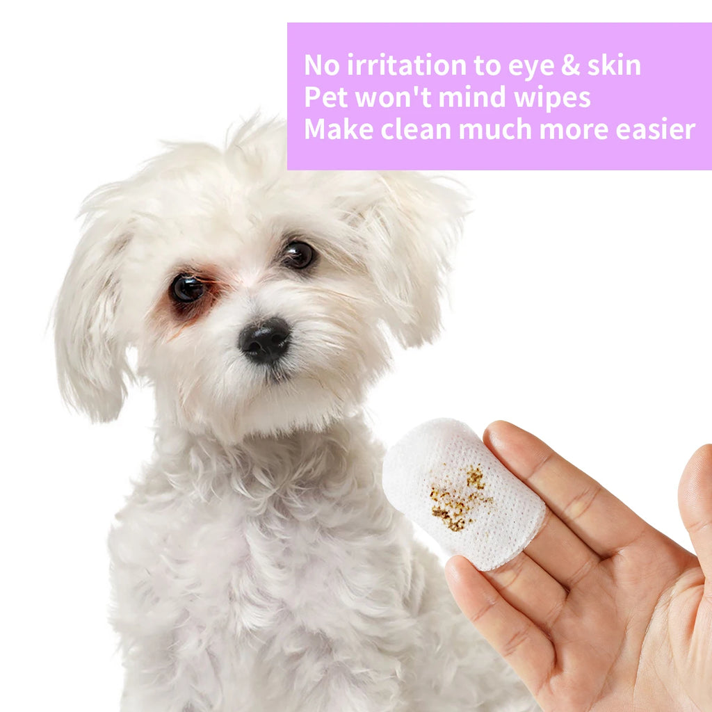 1-Pack Gentle Pet Eye Wipes - Plant Extracts No Irritation Tear Stain Remover for Cats Dogs Portable Eye Care Essentials