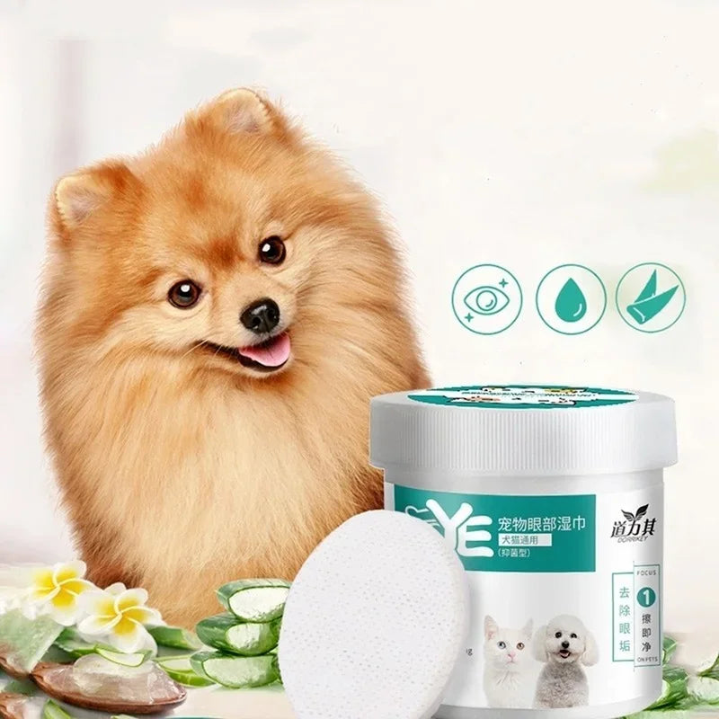 Wallypaw Pet Eye Wipes, 130 Count