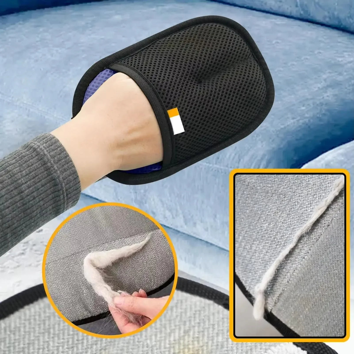Pet Hair Removal Tool Reusable Static Removal Gloves, Double-Sided Grooming Gloves for Pets, Removes Pet Fur Hair for Carpets